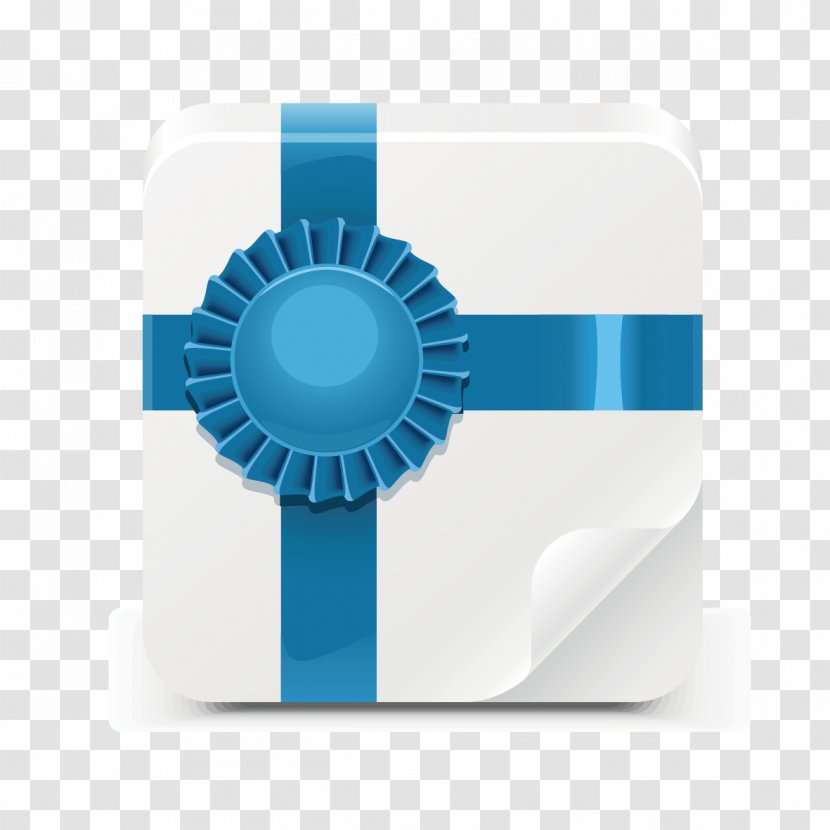 Gift Icon - Electric Blue - Vector Box Transparent PNG