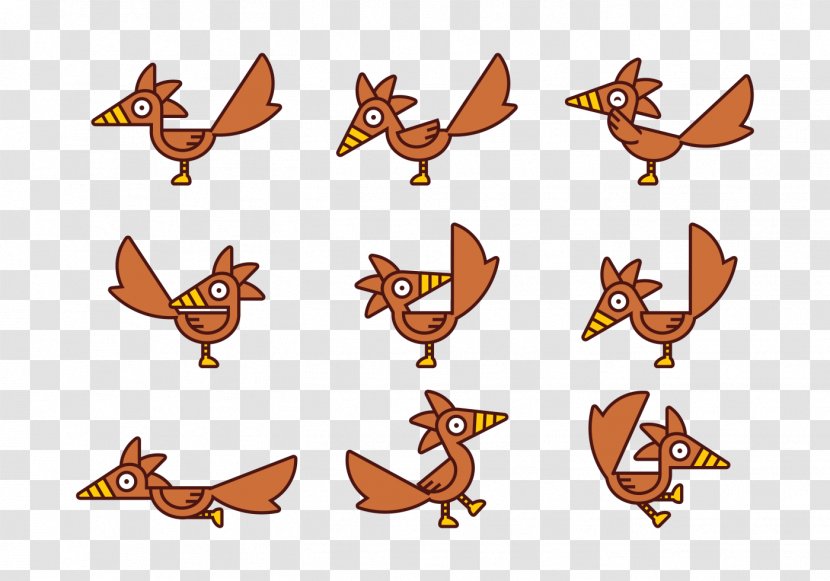 Cartoon Bird - Roadrunner - Vector Characters Transparent PNG