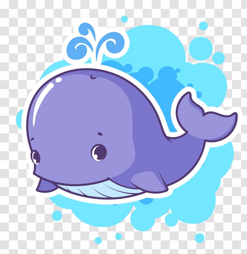 Dolphin Whale Cartoon Clip Art - Raster Graphics - Vector Material Transparent PNG