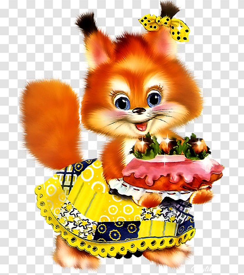 Birthday Red Fox Puppy - Flower Transparent PNG