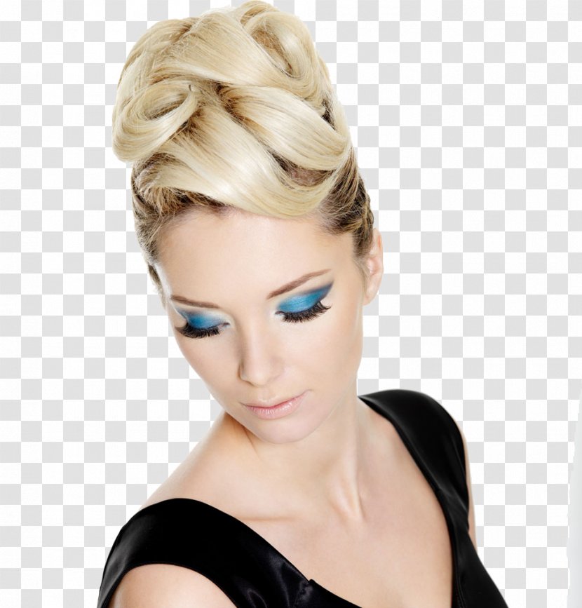 Hairstyle Model Makeover Cosmetics Fashion - Updo - Flaxen Hair Transparent PNG