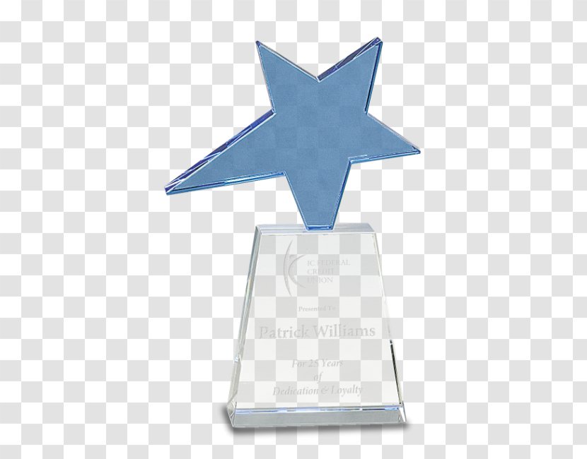 Award Glass Crystal Trophy Blue - Engraving Transparent PNG