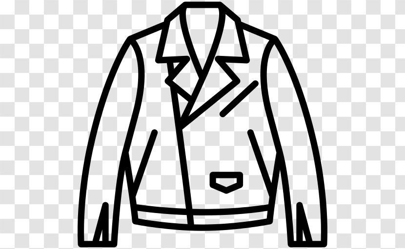 Leather Jacket Clothing - Line Art - Coat Clipart Transparent PNG