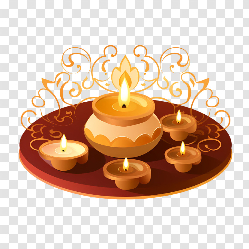 Diwali Diyas - Diwali Decorated Lamps And Diya Plate Transparent PNG