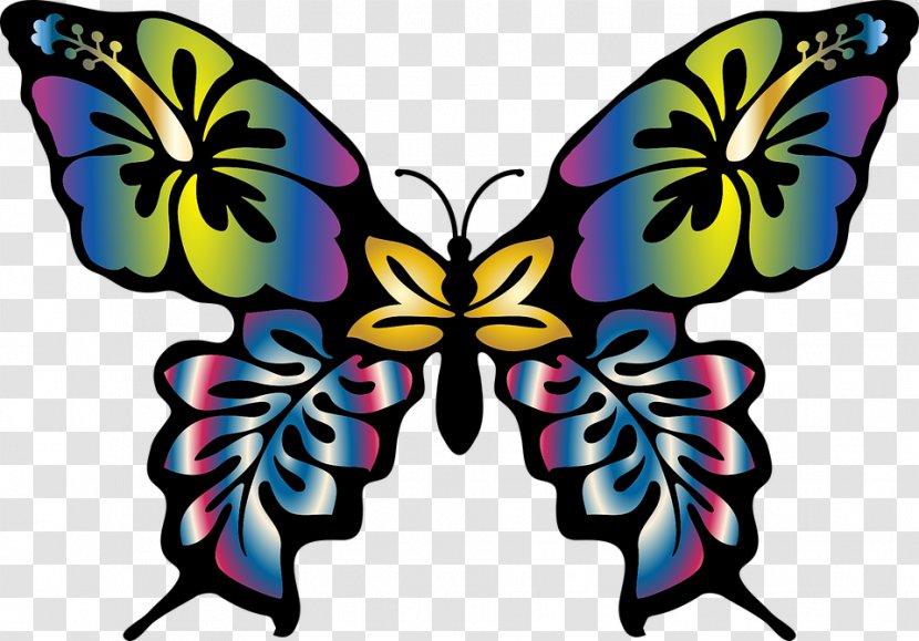 Butterfly Color Gradient Clip Art - Moths And Butterflies Transparent PNG