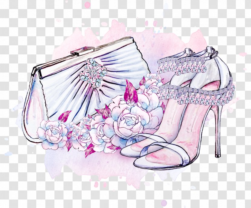 Paper High-heeled Footwear Shoe - Pink - Women Shoes Transparent PNG
