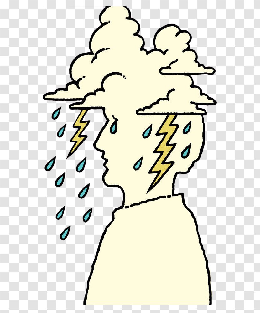 Debbie Downer Thought Clip Art - Cartoon - Hand Painted Lightning Clouds Silhouette Transparent PNG