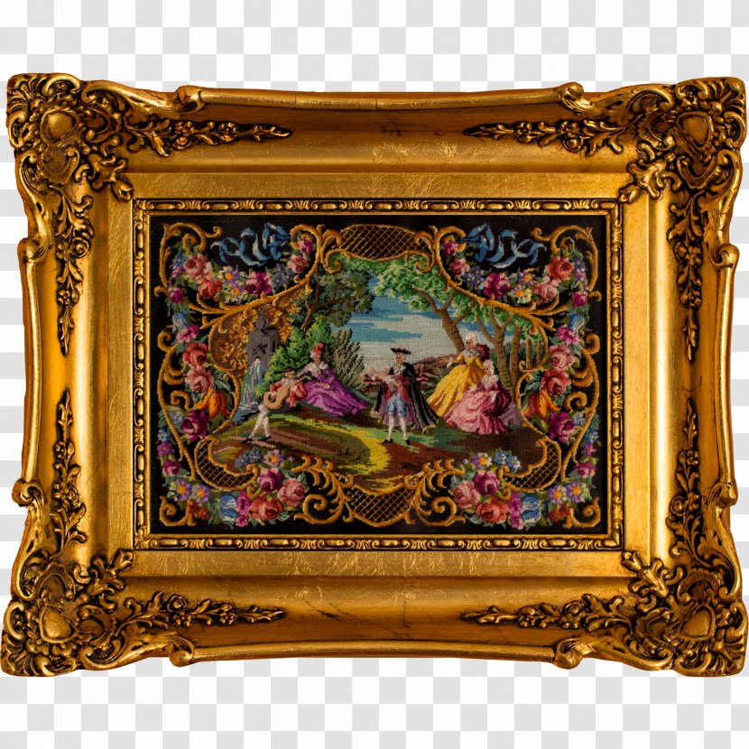 Rococo Needlepoint Painting Ornament Style - Picture Frame - Soviet-style Embroidery Transparent PNG