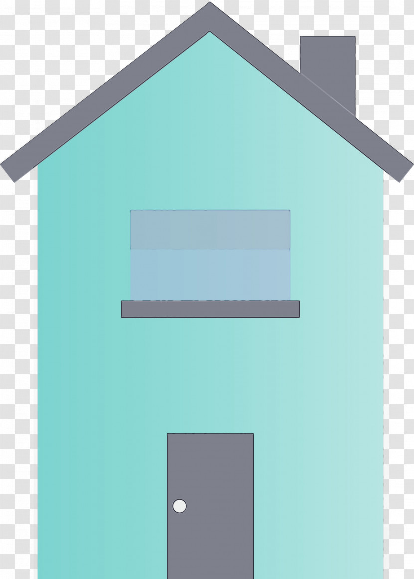 Blue Turquoise House Line Furniture Transparent PNG