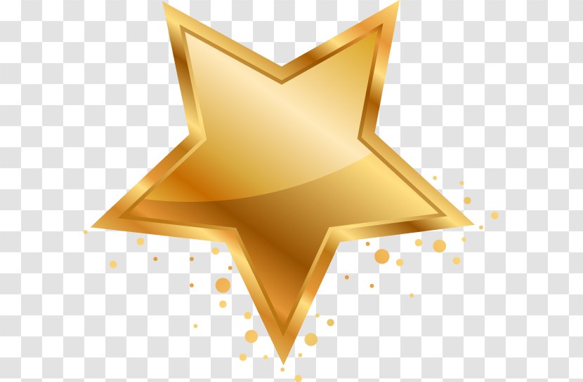 Five-pointed Star Adobe Illustrator Clip Art - Triangle - Gold Transparent PNG