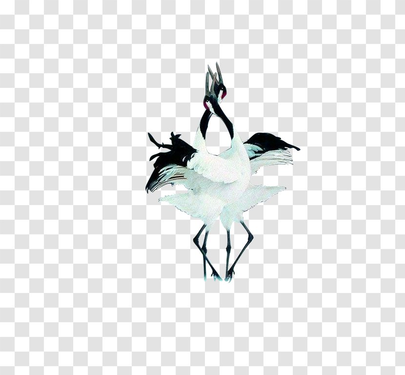 Red-crowned Crane Japan Bird Dance - Sarus - Light Blue Simple Decoration Pattern Transparent PNG