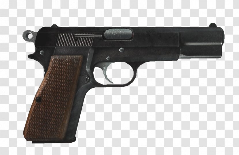 Fallout: New Vegas Browning Hi-Power 9×19mm Parabellum Semi-automatic Pistol Firearm - Revolver - Handgun Transparent PNG