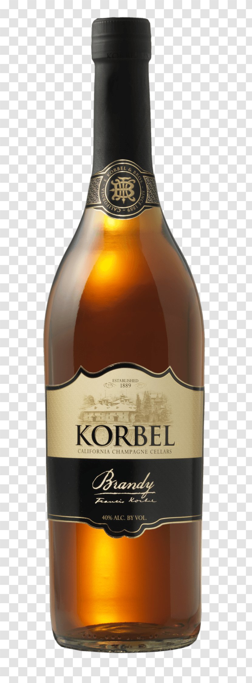 Korbel Champagne Cellars Brandy Distilled Beverage Wine Cognac - Bottle Image Transparent PNG