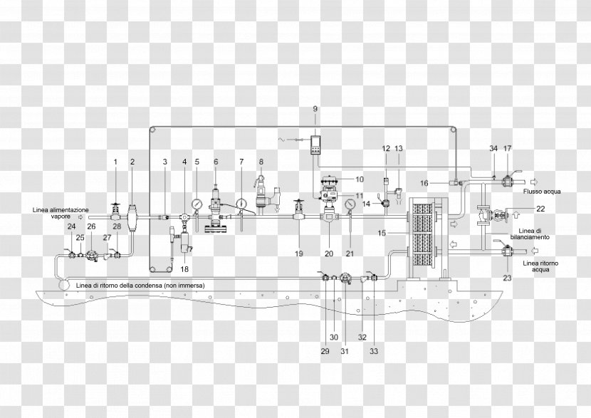 Drawing Electronic Circuit Plate Heat Exchanger - Diagram - Design Transparent PNG