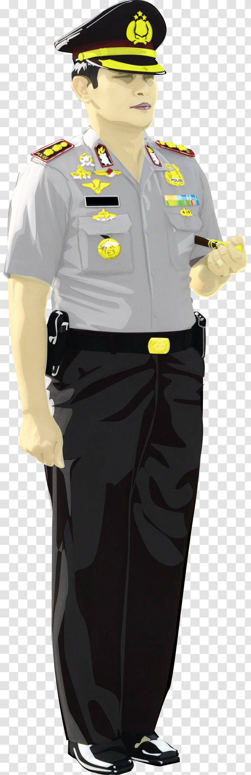 Indonesian National Police Army Officer Security Guard - Yellow - Trampoline Transparent PNG