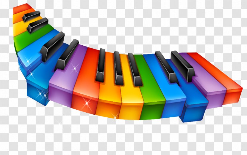 Piano Musical Keyboard - Watercolor - Keys Transparent PNG
