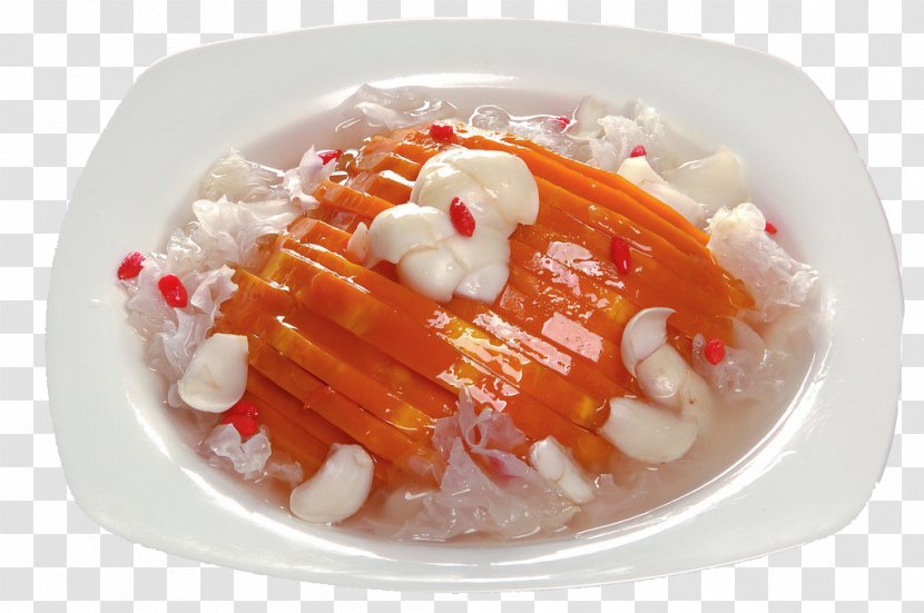 Tremella Fuciformis Congee Hobak-juk Asian Cuisine Food - Side Dish - Lily White Fungus Buckle Pumpkin Transparent PNG