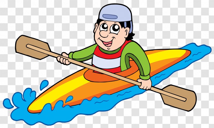 Kayak Canoe Clip Art - Paddle - People Rowing In The River Transparent PNG