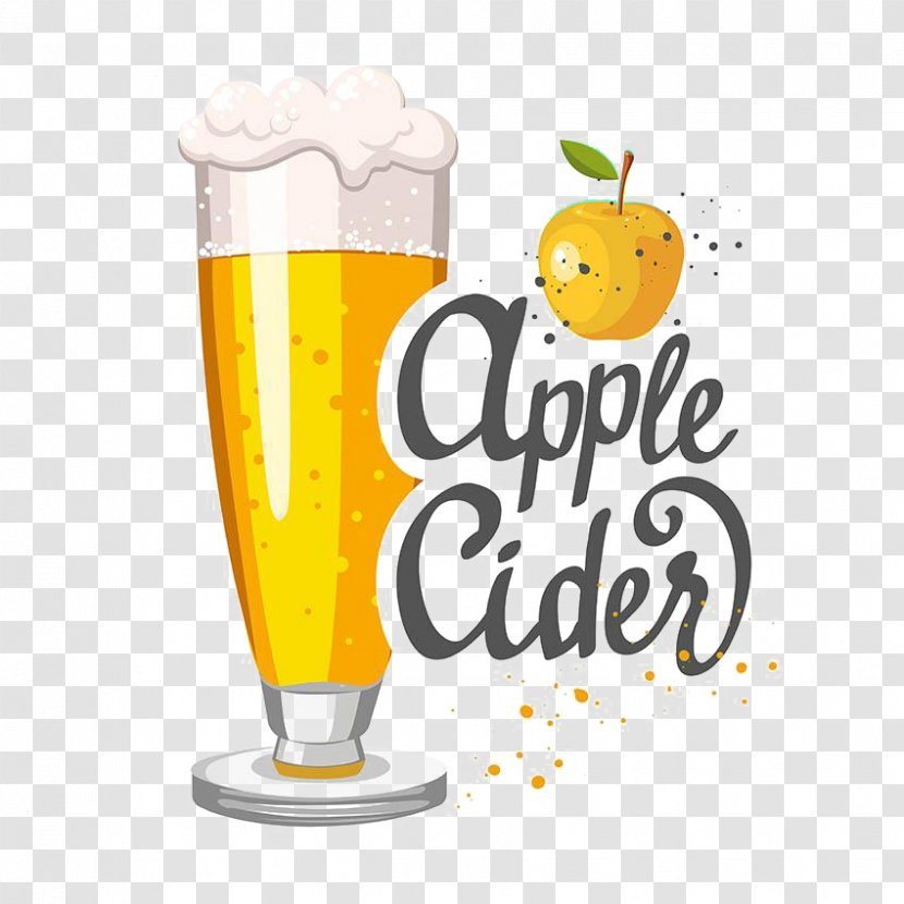 Orange Drink Cider Beer Alcoholic Beverages - Pint Glass Transparent PNG
