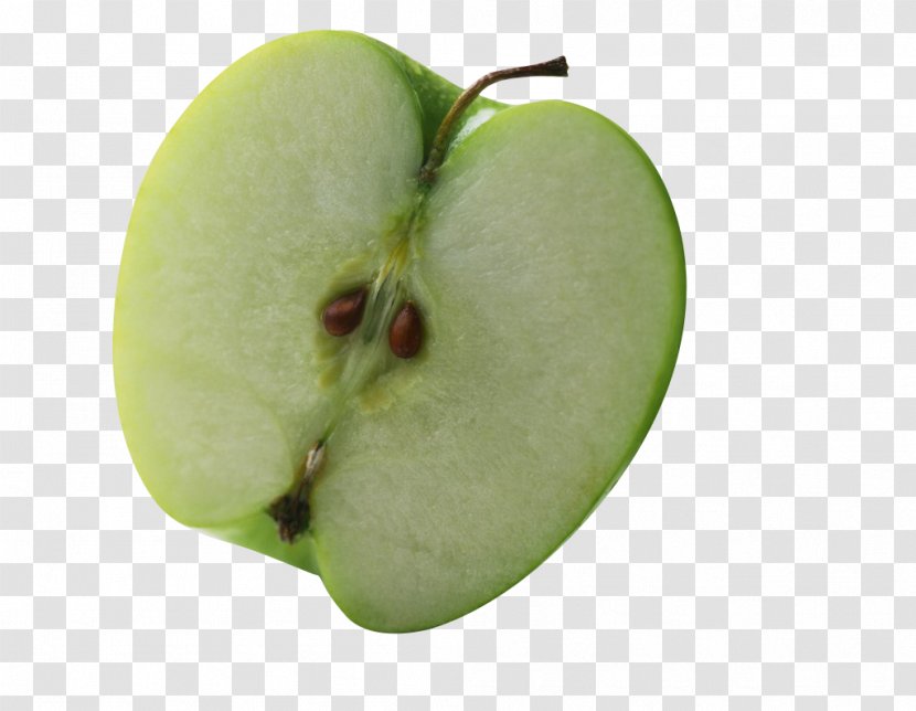 Granny Smith Apple Manzana Verde - Cut In Half Green Transparent PNG