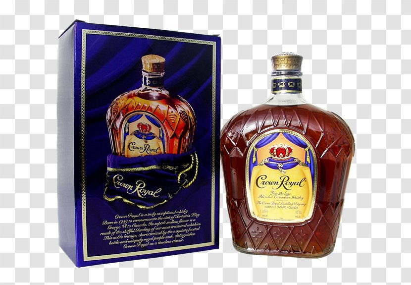 Liqueur Whiskey Crown Royal Frysk Hynder Glass Bottle - Alcoholic Beverage Transparent PNG