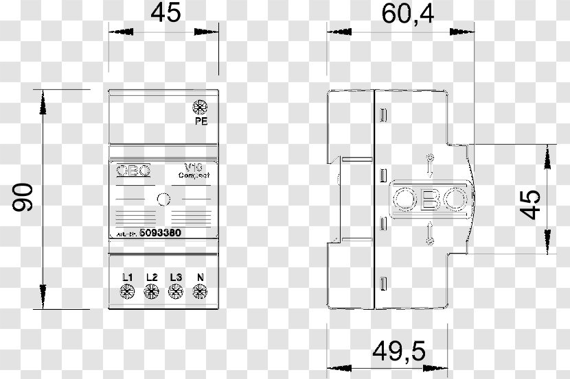 Surge Protection Devices Overvoltage OBO For Power Supply 11112C13 Electrical Bonding - Floor Plan - Transientvoltagesuppression Diode Transparent PNG