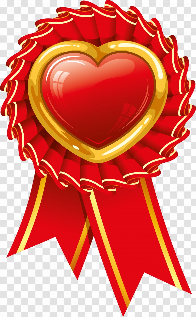 Medal Euclidean Vector Heart Illustration - Flower - Heart-shaped Decorative Elements Transparent PNG
