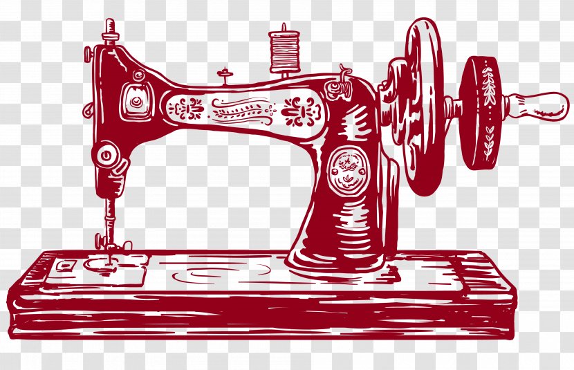 Sewing Machines Machine Embroidery Textile - Vintage Illustration Transparent PNG