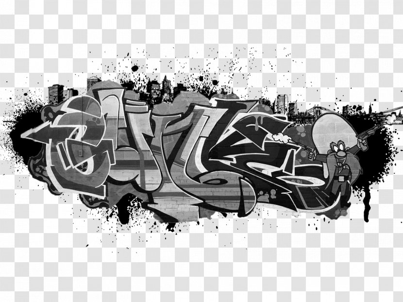 Graffiti Drawing - Monochrome Transparent PNG
