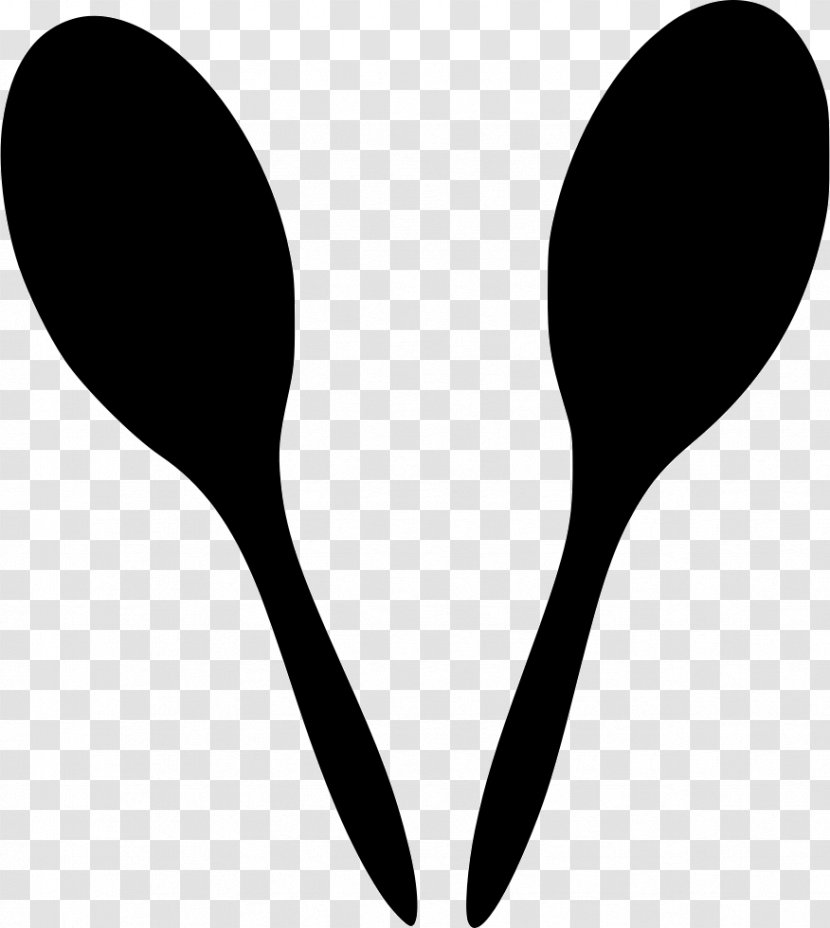 Maraca Clip Art Percussion Musical Instruments - Spoon - Black And White Transparent PNG