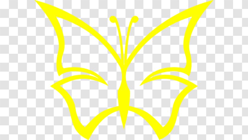 Butterfly Yellow Clip Art - Cartoon Transparent PNG