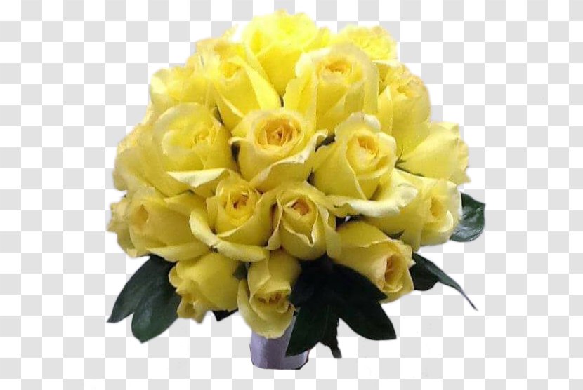Garden Roses Yellow Flower Bouquet Cut Flowers - Rose Transparent PNG
