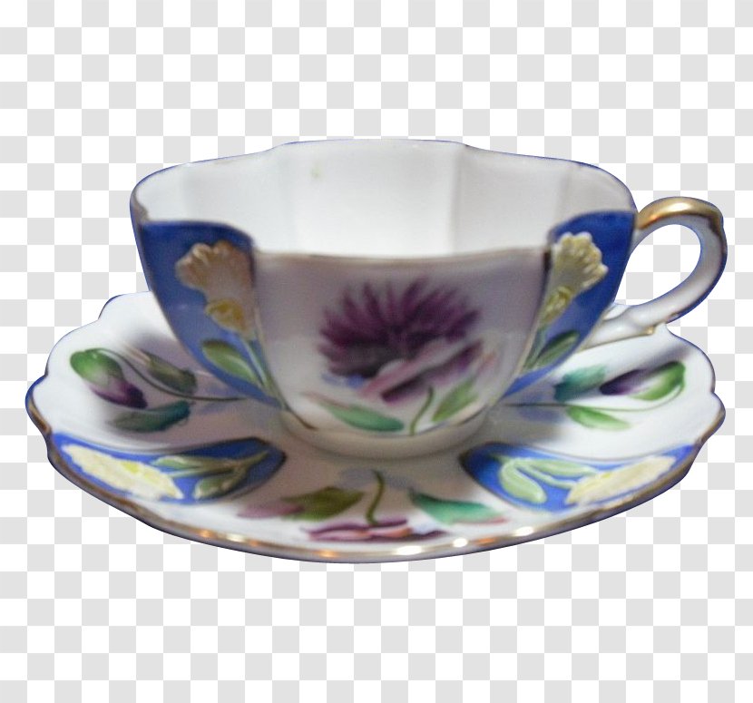 Tableware Saucer Coffee Cup Plate Porcelain - Hand Painted Teacup Transparent PNG