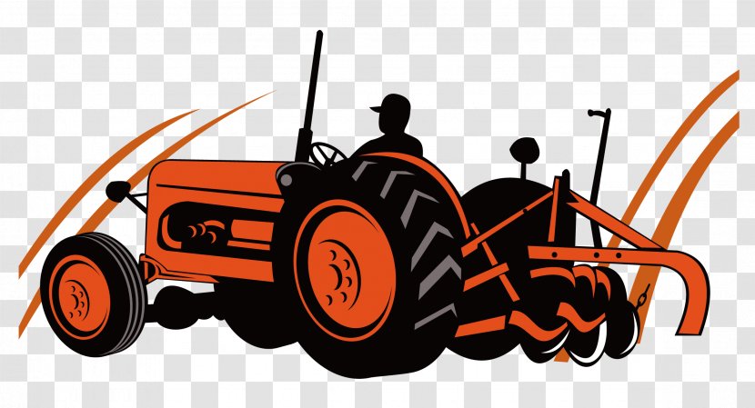 Tractor Farm Agriculture Agricultural Machinery Field - Automotive Design - Vector Transparent PNG