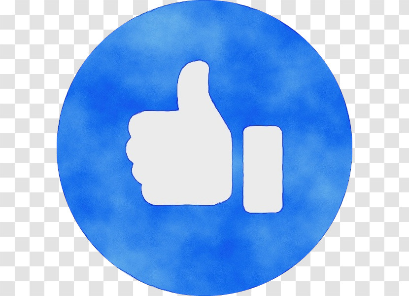 Blue Finger Hand Thumb Electric Blue Transparent PNG