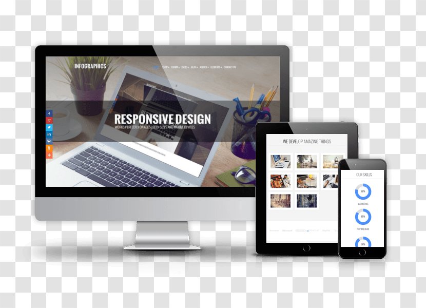 Responsive Web Design Template Joomla VirtueMart - Modern Infographic Transparent PNG