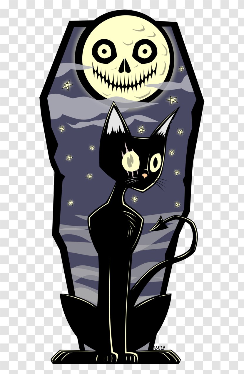 Cat Illustration Clip Art Legendary Creature Black M - Fictional Character Transparent PNG