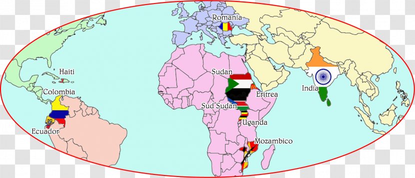 World Map Cartoon - Flower - Jordan Transparent PNG