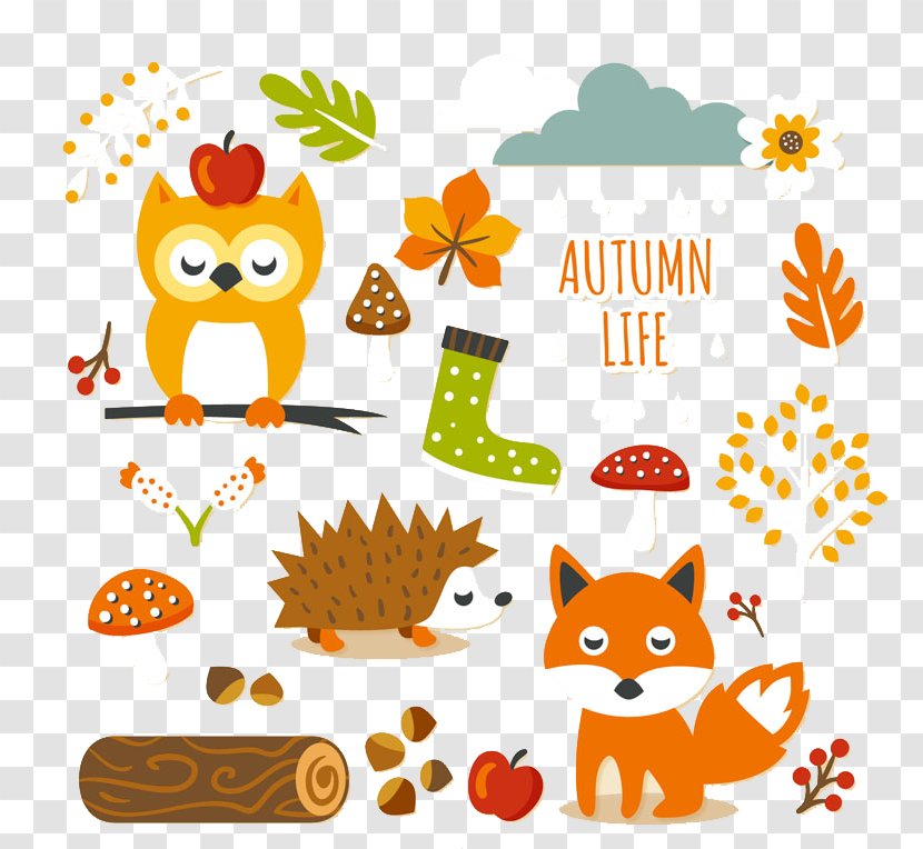 Autumn Cuteness Clip Art - Thanksgiving - 20 Paragraph Forest Elements Stickers Vector Material Transparent PNG