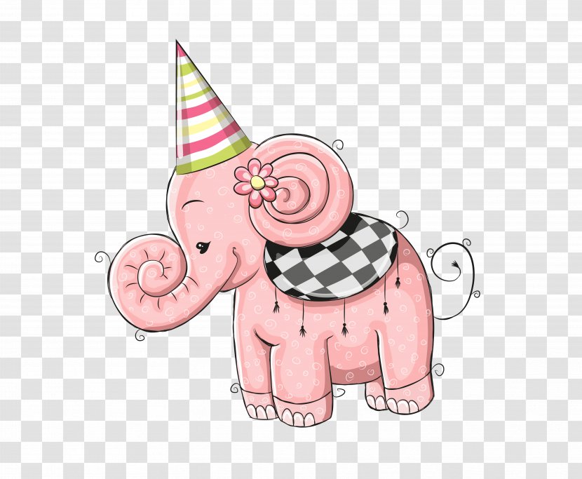 Birthday Greeting Card Elephant Illustration - Silhouette - Cartoon Baby Transparent PNG