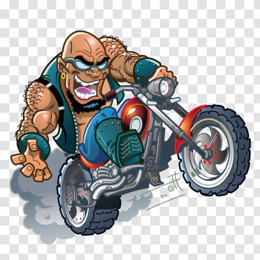 Motorcycle Cartoon Bicycle Clip Art - Shutterstock - Brawny Bald Transparent PNG
