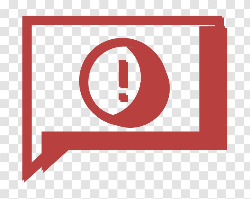 Chat Icon Warning - Red - Symbol Rectangle Transparent PNG