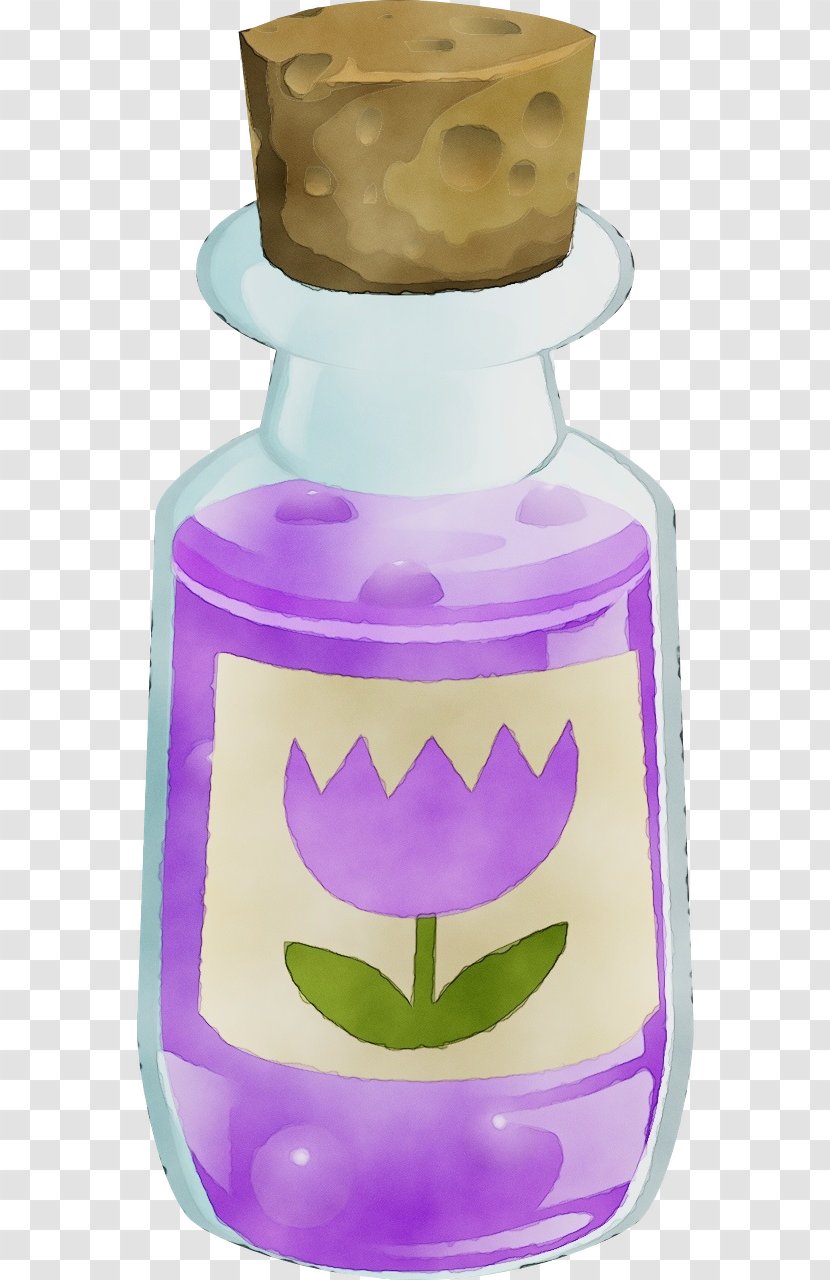 Water Bottle Drawing - Violet - Drinkware Flower Transparent PNG