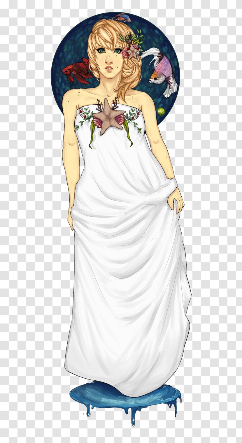 Woman Cartoon Gown Legendary Creature - Flower Transparent PNG