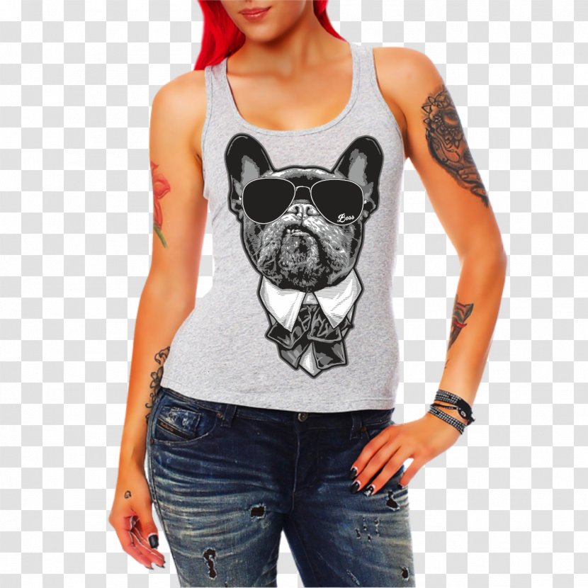 T-shirt Top French Bulldog Hoodie - Heart Transparent PNG