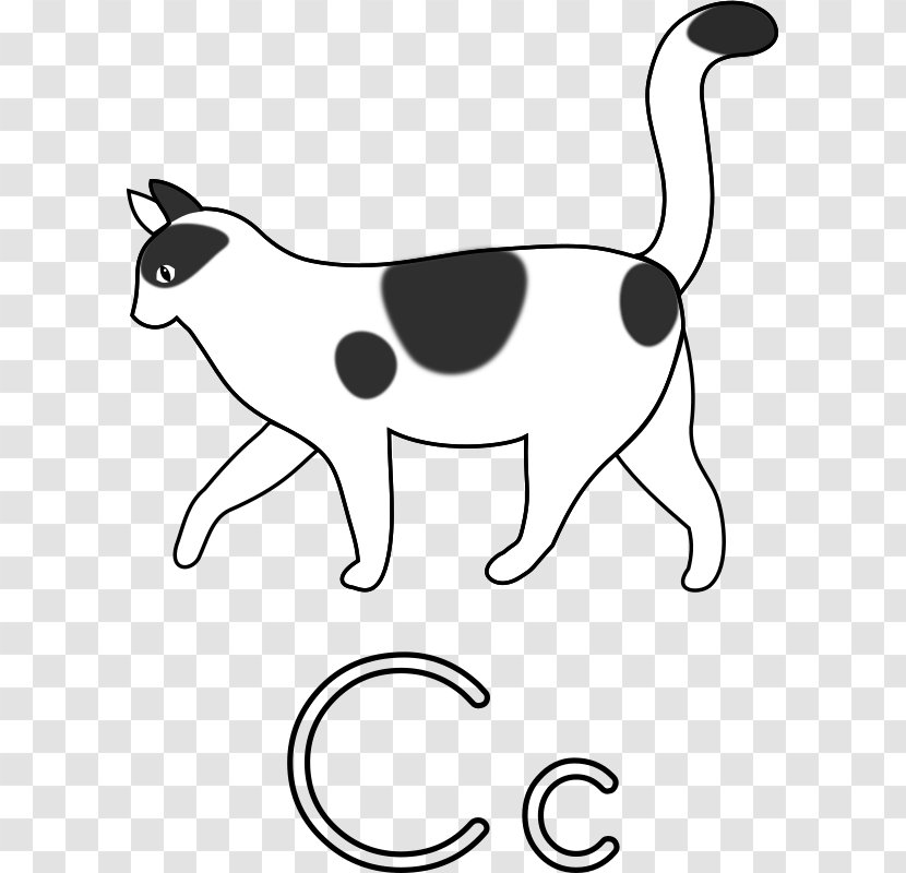 Cat Kitten Clip Art - Fictional Character - Letter C Transparent PNG