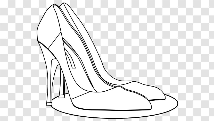 High-heeled Footwear Shoe Line Art Clip - Watercolor - White Clothing Cliparts Transparent PNG
