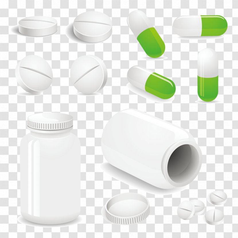 Pharmaceutical Drug Tablet Dietary Supplement - Bottle - Pills Vector Transparent PNG