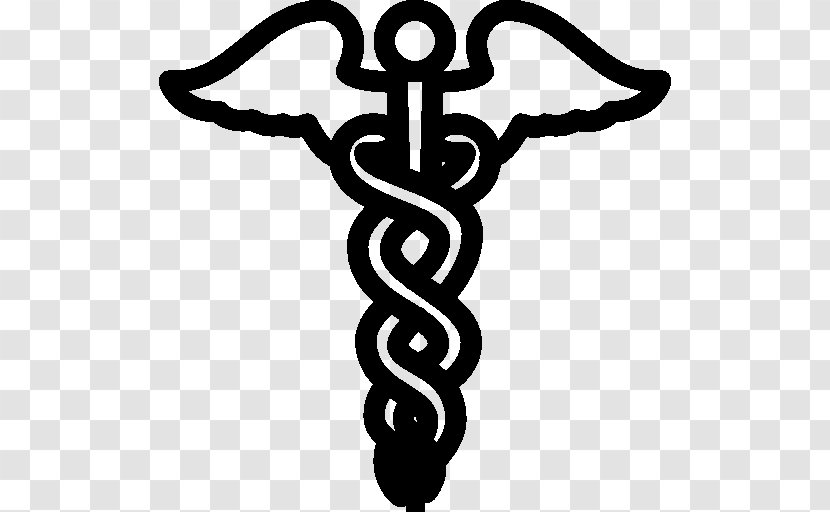 Staff Of Hermes Symbol Medicine - Black And White Transparent PNG