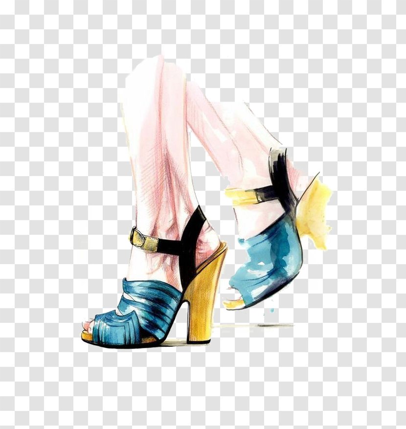 Fashion Illustration Drawing - High-heeled Shoes Transparent PNG